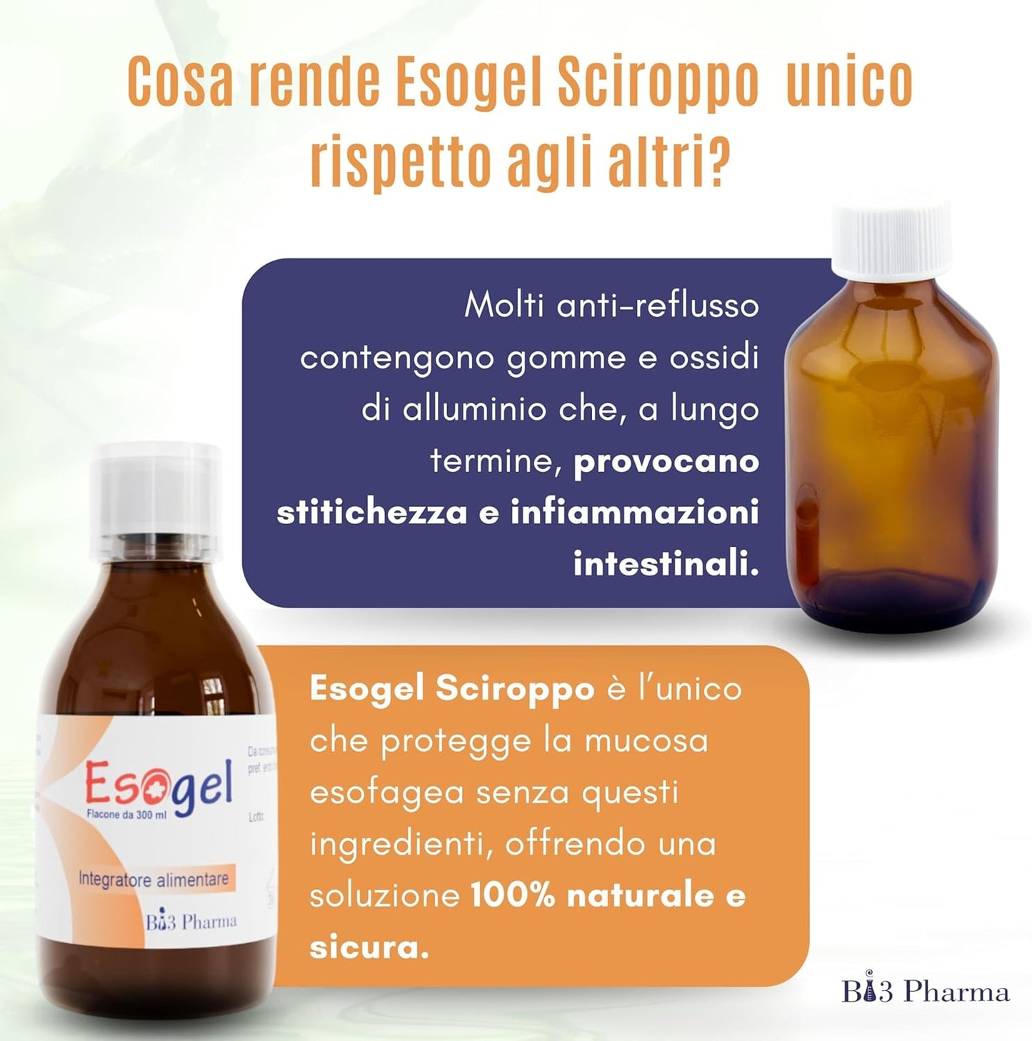 Esogel Sciroppo Blocca Il Reflusso Gastoesofageo in modo Naturale - sicuro per il Bambino