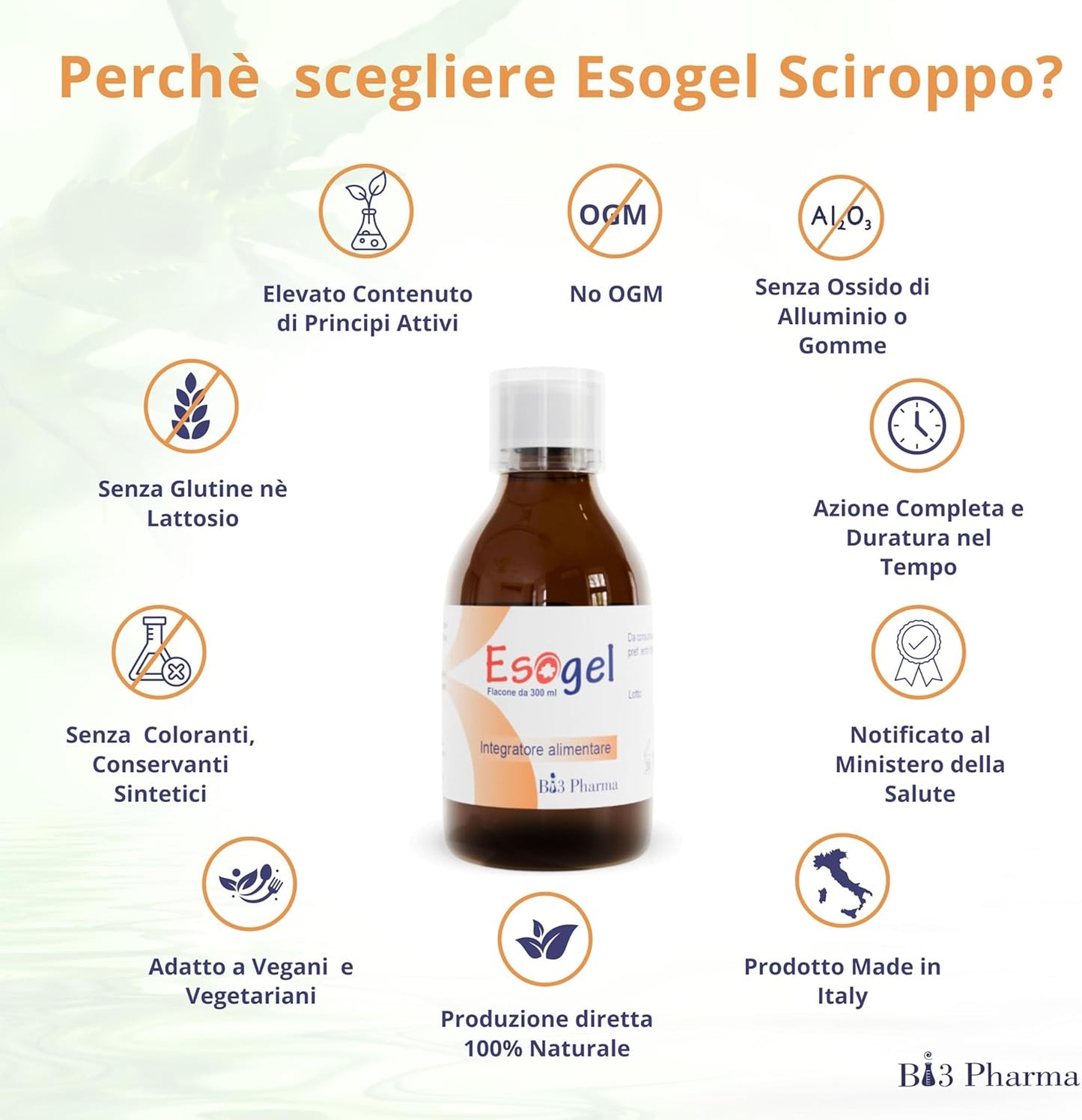 Esogel Sciroppo Blocca Il Reflusso Gastoesofageo in modo Naturale - sicuro per il Bambino
